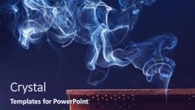  Presentation with incense - Audience pleasing theme consisting of incense-stick-aroma-with-smoke backdrop and a navy blue colored foreground
