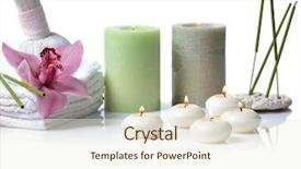  Presentation with orchid - Colorful PPT theme enhanced with incense sticks - spa items with lilac orchid backdrop and a cream colored foreground