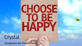  Presentation with incentive - Beautiful presentation design featuring incentive trip - choose to be happy card backdrop and a coral colored foreground