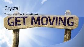  Presentation with incentive - Slides featuring incentive trip - get moving sign background and a light blue colored foreground