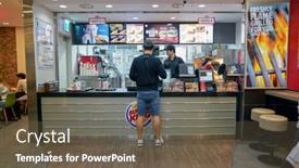  Presentation with international food - Theme having incheon-south-korea-circa-june background and a tawny brown colored foreground