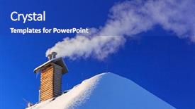  Presentation with season - Presentation theme consisting of incineration - chimney of the house background and a royal blue colored foreground