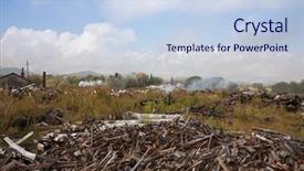  Presentation with environmental pollution - Colorful slide set enhanced with incineration - deforestation and environmental pollution backdrop and a  colored foreground