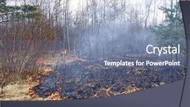  Presentation with fire - Slides having incineration - fire in wood background and a  colored foreground
