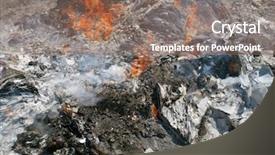  Presentation with flames - Audience pleasing slide set consisting of incineration - flames ashes and remains backdrop and a coral colored foreground