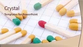  Presentation with native american smudge sticks - Presentation theme with incineration - group of colored matches sticks background and a  colored foreground