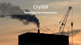  Presentation with skyline - Cool new PPT theme with incineration - industrial skyline backdrop and a  colored foreground