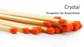  Presentation with white - Beautiful PPT theme featuring incineration - long matches for fireplace isolated backdrop and a  colored foreground