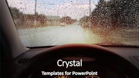  Presentation with windshield - Audience pleasing PPT theme consisting of incliment weather - dashboard and rain droplets backdrop and a wine colored foreground