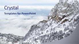  Presentation with clouds - Slides consisting of incliment weather - mountain over clouds - wintry background and a sky blue colored foreground