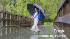  Presentation with community environment - Cool new slide deck with incliment weather - redhead model posing backdrop and a  colored foreground
