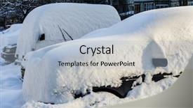  Presentation with vehicles - Slides featuring incliment weather - vehicles covered with snow background and a  colored foreground
