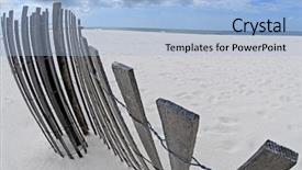  Presentation with sand samples - Audience pleasing presentation theme consisting of incliment weather - wooden sand dune fence curled backdrop and a light blue colored foreground