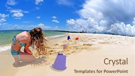  Presentation with thunderstorm - Presentation theme consisting of incliment weather - young girl having fun background and a lemonade colored foreground