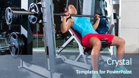  Presentation with press - PPT theme featuring inclination - barbell incline bench press woman background and a ocean colored foreground