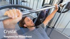  Presentation with crossfit fitness trx training exercises - Cool new presentation theme with inclination - fitness gym man training chest backdrop and a ocean colored foreground