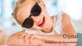  Presentation with black girl sexy fashionable mulatto - Slide set having inclination - little smiling blond girl background and a coral colored foreground