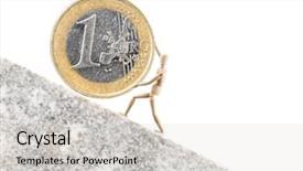  Presentation with all on one robot - Beautiful presentation design featuring inclination - one euro coin being rolled backdrop and a  colored foreground