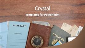  Presentation with travel itinerary - Colorful slide deck enhanced with camera pictures maps and itinerary backdrop and a coral colored foreground