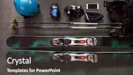  Presentation with ski - Presentation featuring included helmet goggles ski gloves background and a dark gray colored foreground