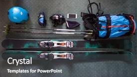  Presentation with top view of candles - Presentation theme consisting of included helmet goggles ski gloves background and a dark gray colored foreground