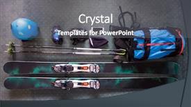  Presentation with brainstorming top view - Amazing presentation theme having included helmet goggles ski gloves backdrop and a gray colored foreground