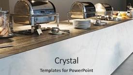  Presentation with breakfast - Slide set having supper - buffet breakfast with chasers background and a light gray colored foreground