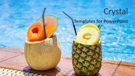  Presentation with swimming pool - Amazing presentation theme having inlcusion - pineapple and melon cocktails backdrop and a light blue colored foreground