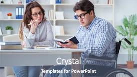  Presentation with inclusive education - Slides consisting of inclusive education - disabled student studying and preparing background and a ocean colored foreground