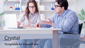  Presentation with college - PPT theme consisting of inclusive education - disabled student studying and preparing background and a light blue colored foreground