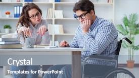  Presentation with college student money - Amazing theme having inclusive education - disabled student studying and preparing backdrop and a seafoam green colored foreground