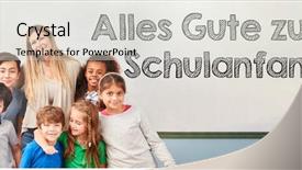  Presentation with back-school - Presentation theme consisting of inclusive education - german text alles gute zum background and a light gray colored foreground