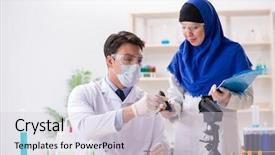  Presentation with lab - PPT theme having inclusive education - two chemists working background and a lemonade colored foreground