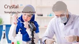  Presentation with lab animal mice - Colorful PPT layouts enhanced with inclusive education - two chemists working backdrop and a lemonade colored foreground