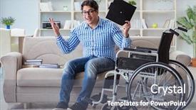  Presentation with inclusive education - Amazing theme having inclusive education - young student on wheelchair backdrop and a gray colored foreground