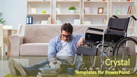  Presentation with young college student diagnosis of sti - Audience pleasing slide set consisting of inclusive education - young student studying at home backdrop and a tawny brown colored foreground