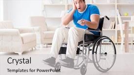  Presentation with sports - Amazing presentation theme having inclusive play - disabled man watching sports backdrop and a  colored foreground