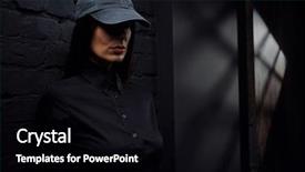  Presentation with black woman at gas station - Audience pleasing slide set consisting of incognito - mysterious woman in black wearing backdrop and a black colored foreground