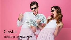  Presentation with luxury nature couple - PPT theme enhanced with income - portrait of a satisfied smartly background and a coral colored foreground