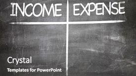  Presentation with chalkboard - PPT theme consisting of income expense written background and a gray colored foreground