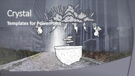  Presentation with bankruptcy - Slide set enhanced with income genarated - bankruptcy and debt doodle background and a gray colored foreground