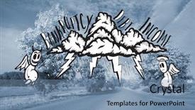  Presentation with bankruptcy - Presentation theme featuring income genarated - bankruptcy and debt doodle background and a seafoam green colored foreground