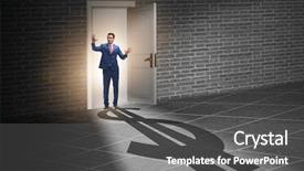  Presentation with shape - Audience pleasing slide deck consisting of retirement exit - businessman casting shadow in dollar backdrop and a gray colored foreground