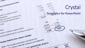  Presentation with financial report - Audience pleasing slides consisting of income statement - financial report and pen cooling backdrop and a sky blue colored foreground