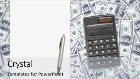  Presentation with financial - Slide deck consisting of income statement - good financial caculate background and a light gray colored foreground