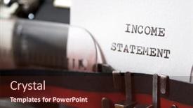  Presentation with big income - Slides consisting of income-statement-phrase-written background and a wine colored foreground
