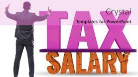  Presentation with income tax - PPT theme with income-tax-concept background and a lilac colored foreground