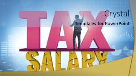  Presentation with income tax - Presentation theme with income-tax-concept background and a light blue colored foreground