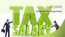  Presentation with tax income - Theme consisting of income-tax-concept background and a blonde colored foreground
