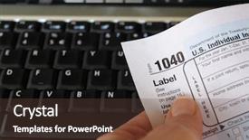  Presentation with filing return - Colorful presentation enhanced with income tax return - online filing backdrop and a tawny brown colored foreground